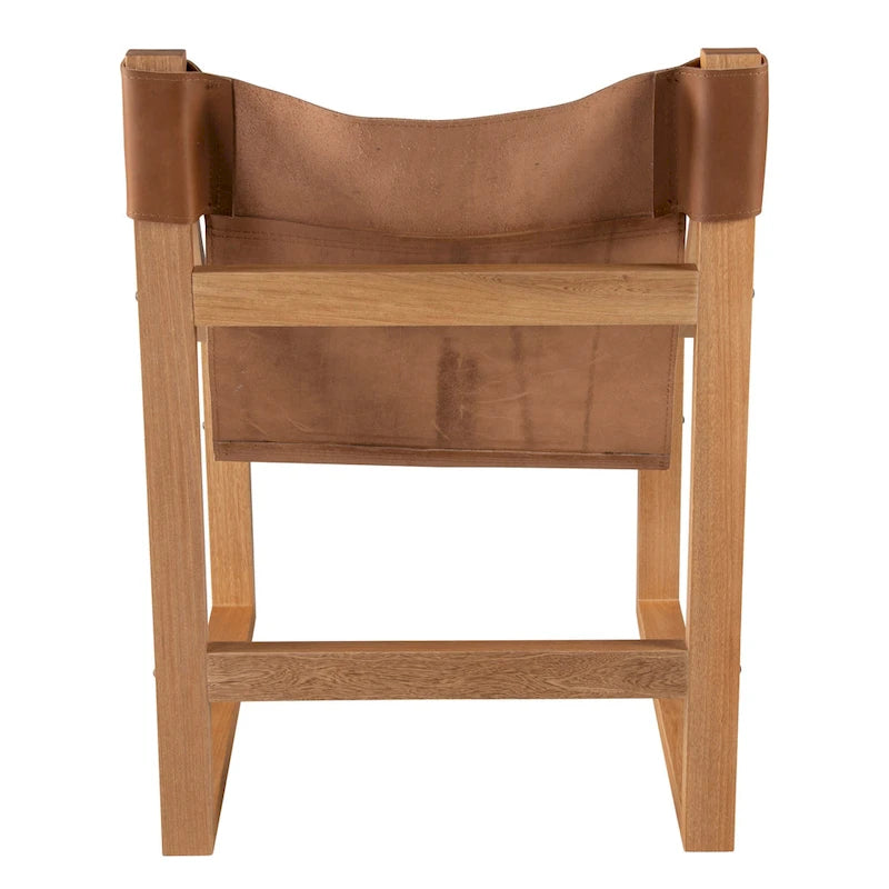 Steve Silver Logan Top Grain Leather and Solid Wood Sling Accent Chair