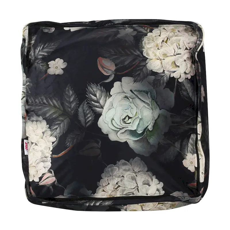 Reigle Traditional Medium Fabric Flower Print Cube Pouf by Christopher Knight Home