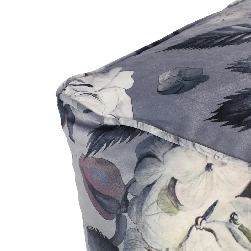 Reigle Traditional Medium Fabric Flower Print Cube Pouf by Christopher Knight Home