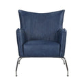 Somette Blue Accent Chair with Steel Frame