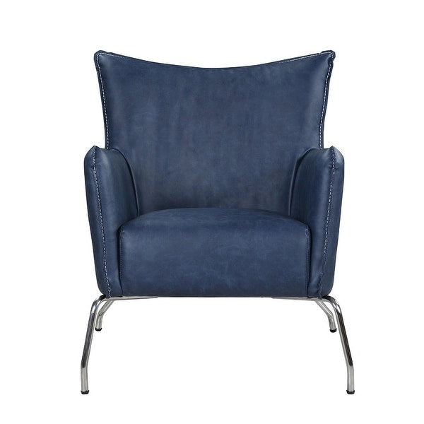 Somette Blue Accent Chair with Steel Frame