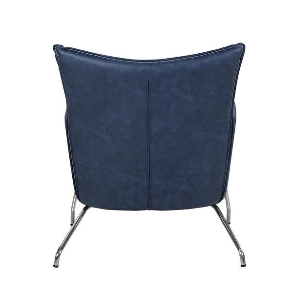 Somette Blue Accent Chair with Steel Frame