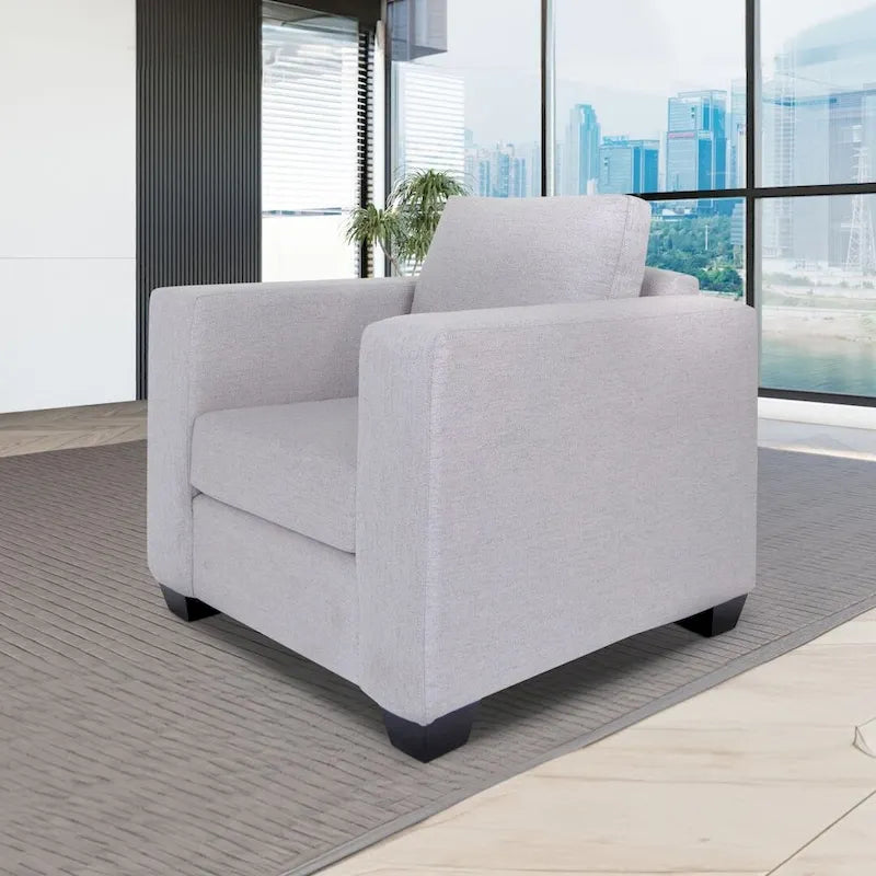 Coast to Coast Sofas Contemporary Sofa Chair Polyester Fabric Solid Wood Frame Upholstered