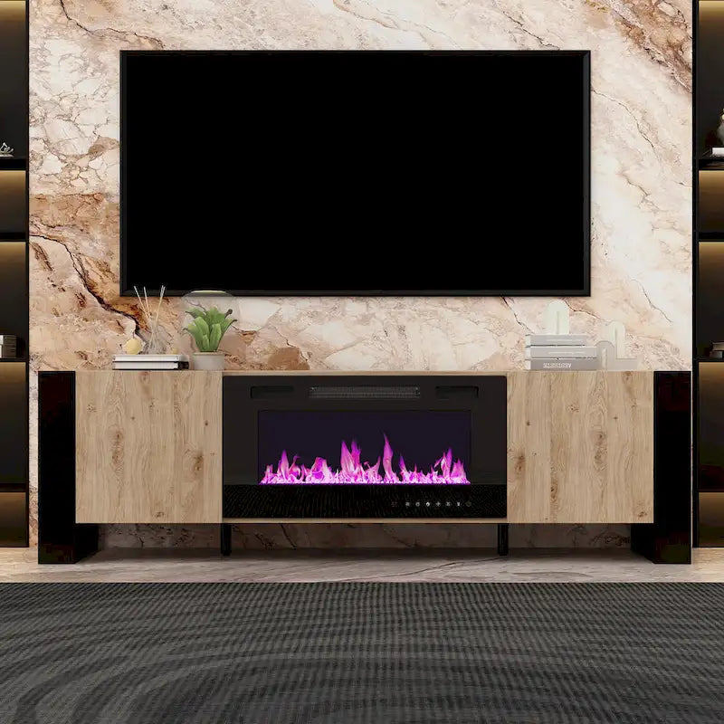 Entertainment Center with Fireplace Option:2 Flame Modes1500W 68.9W