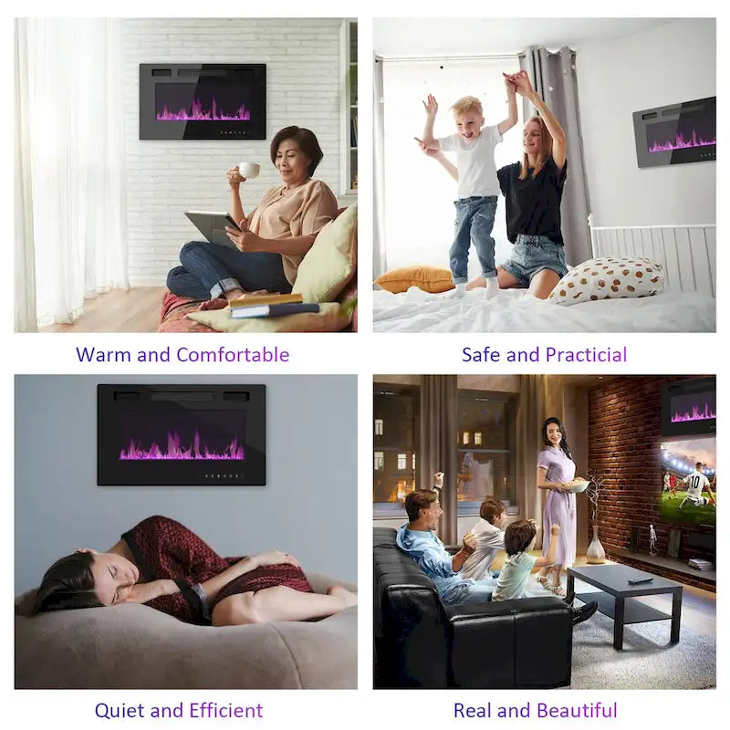 Entertainment Center with Fireplace Option:2 Flame Modes1500W 68.9W