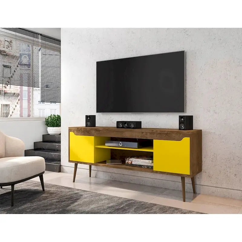 Manhattan Comfort Bradley 63 In. Storage Media Cabinet Console