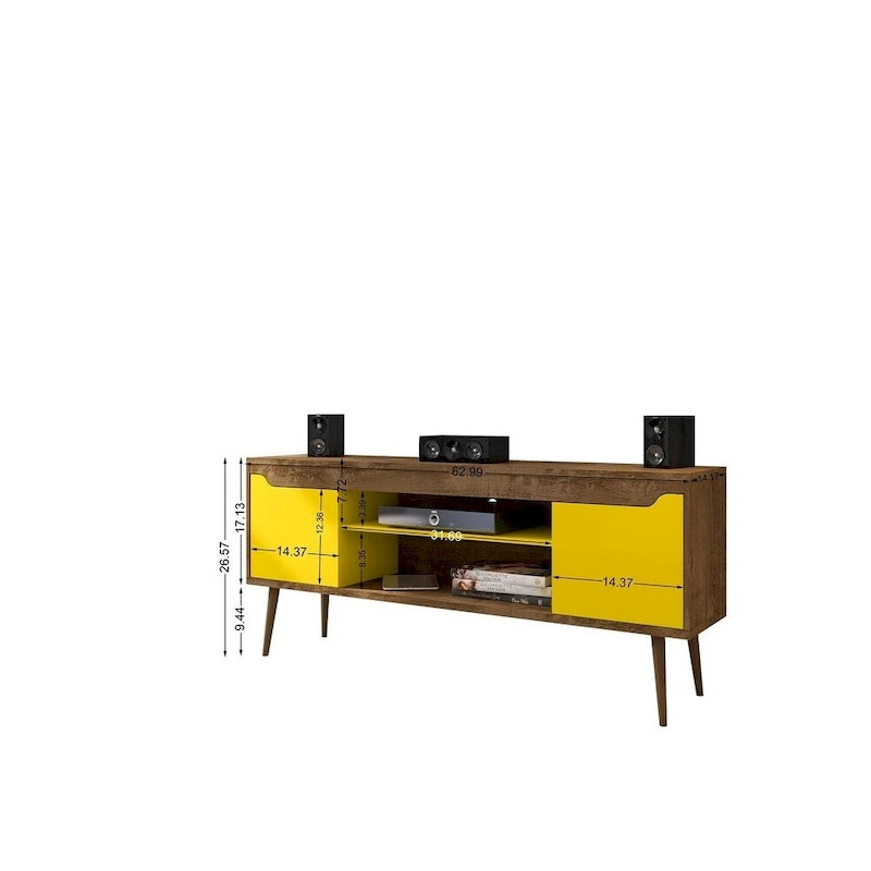 Manhattan Comfort Bradley 63 In. Storage Media Cabinet Console