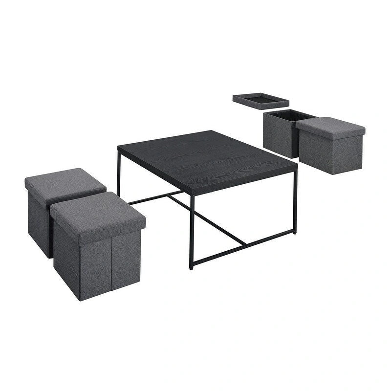 Caitlin Wood Grain 5 Piece Coffee Table Set
