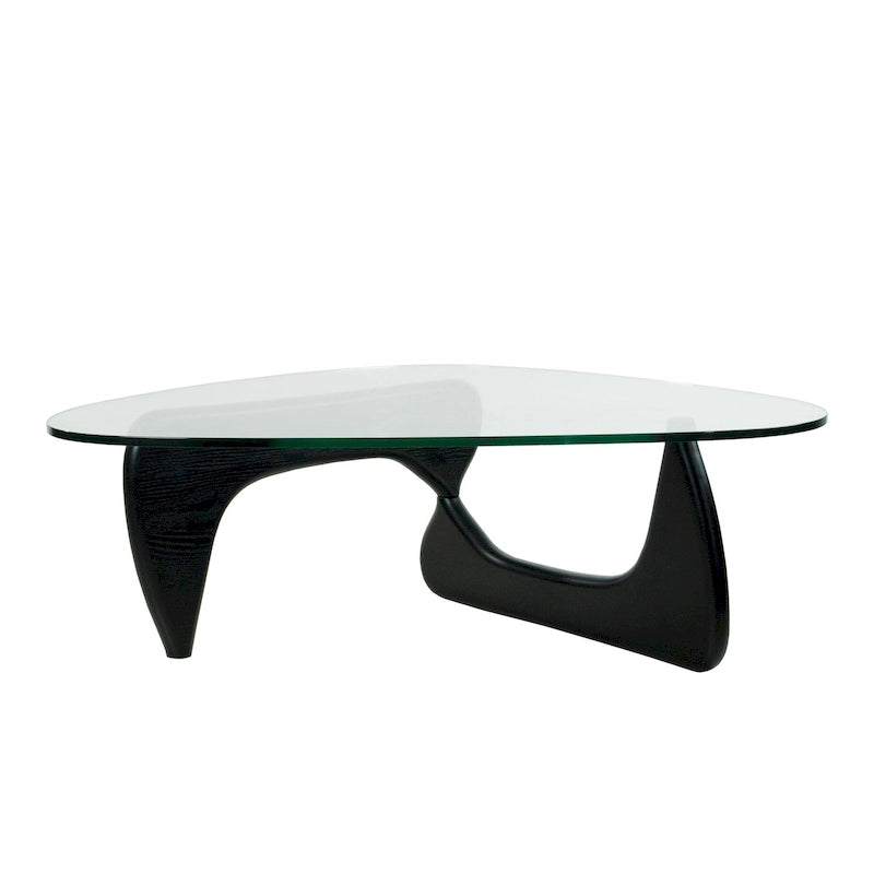 Mid-Century Modern Triangle Tempered Glass Coffee Table