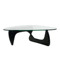 Mid-Century Modern Triangle Tempered Glass Coffee Table