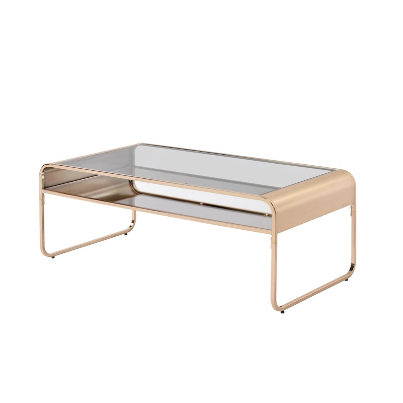 Watler Contemporary 48-inch Glass Top 1-Shelf Coffee Table by Furniture of America