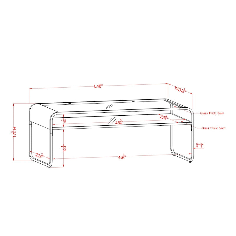 Watler Contemporary 48-inch Glass Top 1-Shelf Coffee Table by Furniture of America