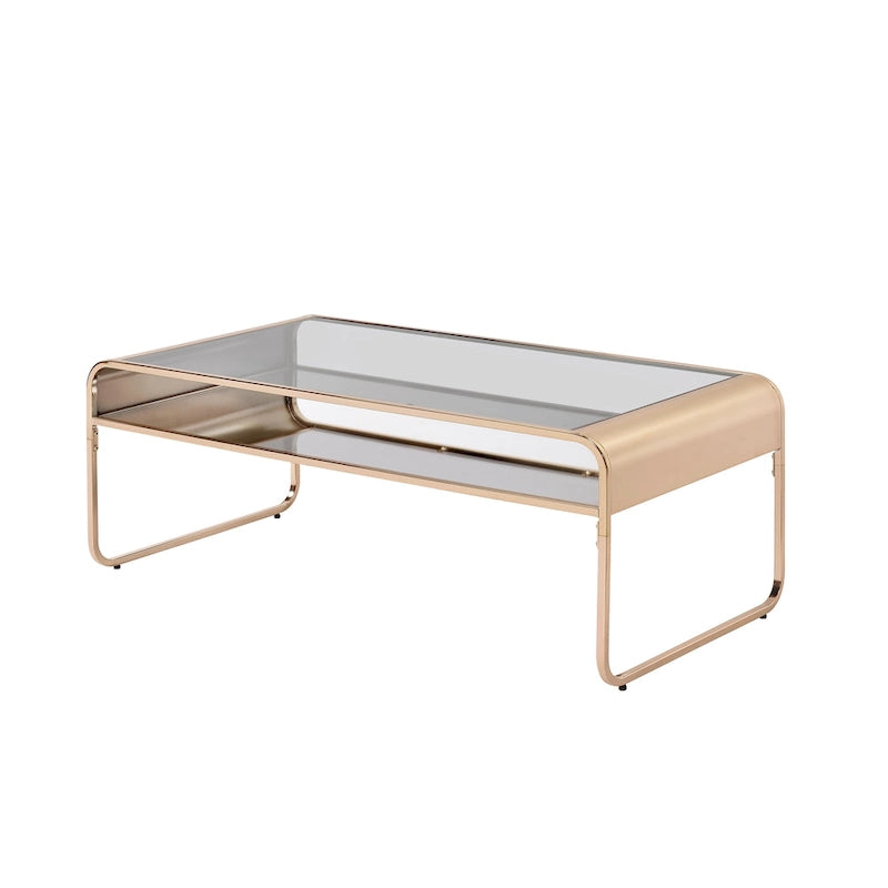 Watler Contemporary 48-inch Glass Top 1-Shelf Coffee Table by Furniture of America