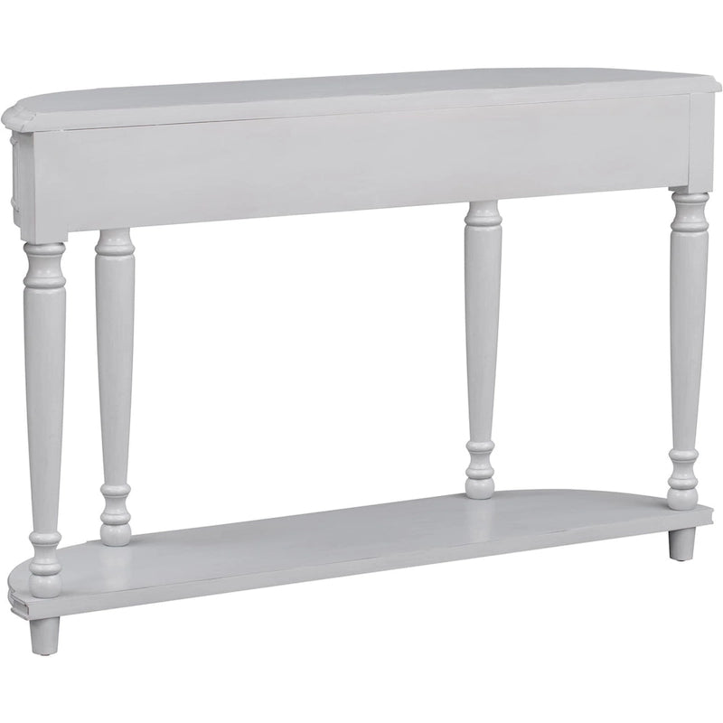 Retro Circular Curved Design Console Table with Open Style Shelf
