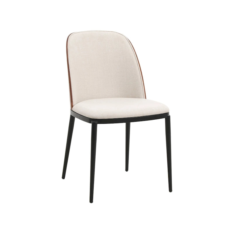 LeisureMod Tule Dining Side Chair with Upholstered Seat and Back