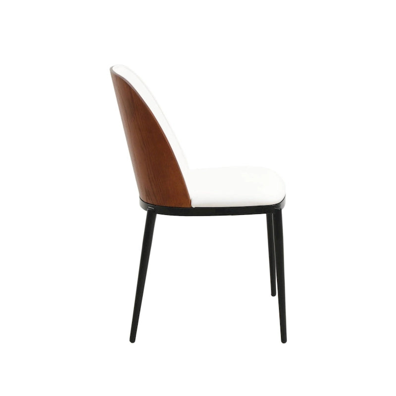 LeisureMod Tule Dining Side Chair with Upholstered Seat and Back