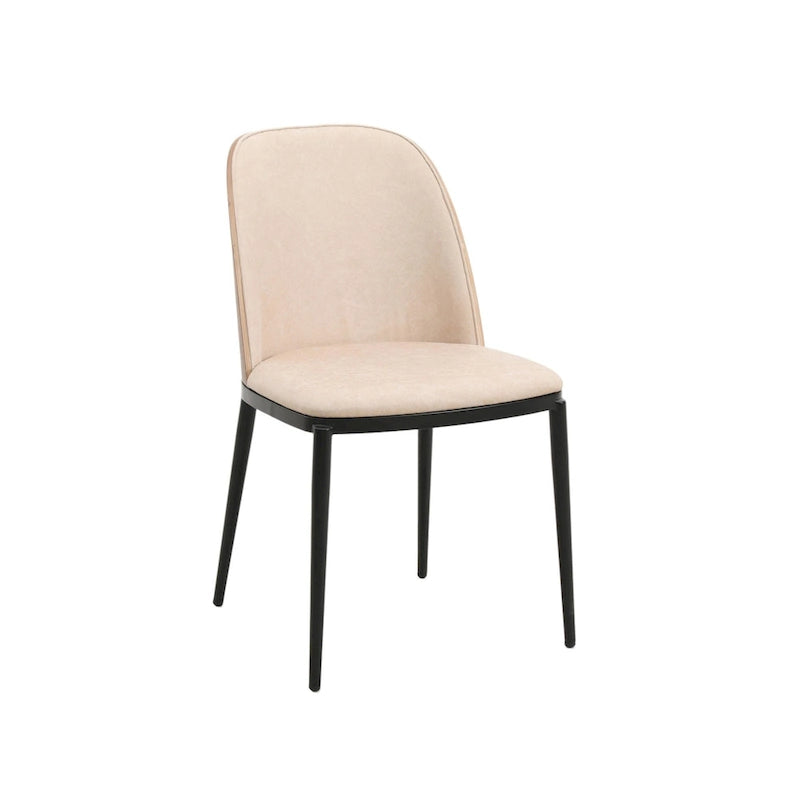LeisureMod Tule Dining Side Chair with Upholstered Seat and Back