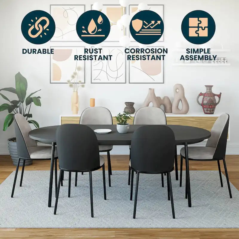 LeisureMod Tule Dining Side Chair with Upholstered Seat and Back