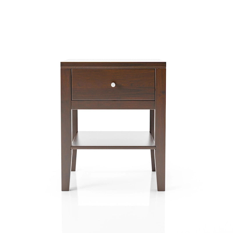 Larc Mid-Century Modern Solid Wood 1-Drawer Nightstand by Furniture of America