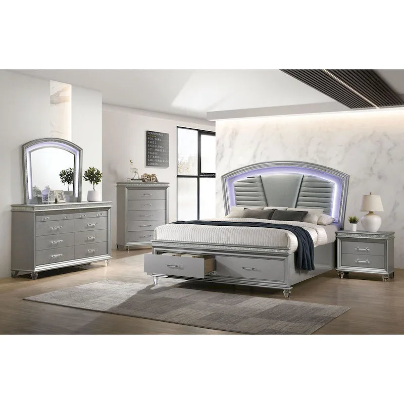 Xian Contemporary 56-inch Wide 8-Drawer Solid Wood Dresser by Furniture of America