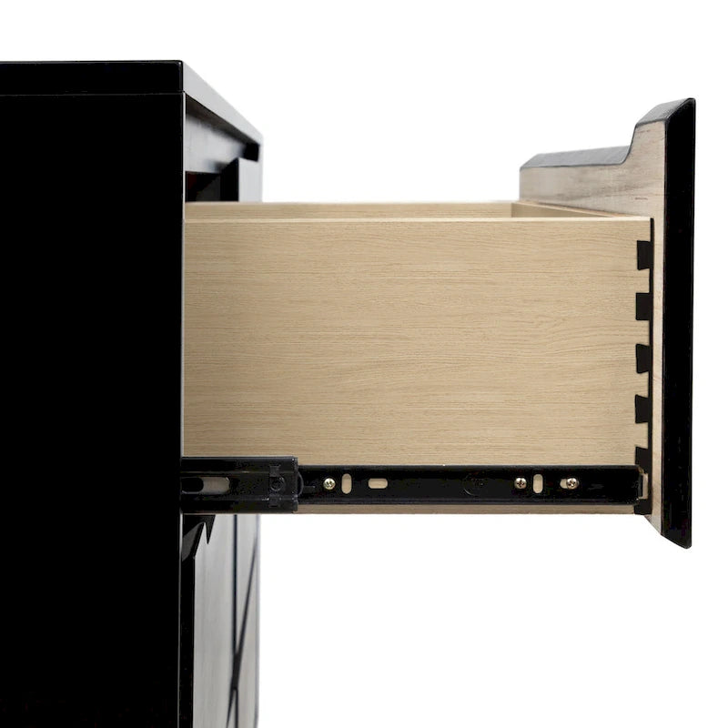 Fopp Mid-Century Modern Solid Wood 6-Drawer 2-Piece Dresser and Oval Mirror Set by Furniture of America