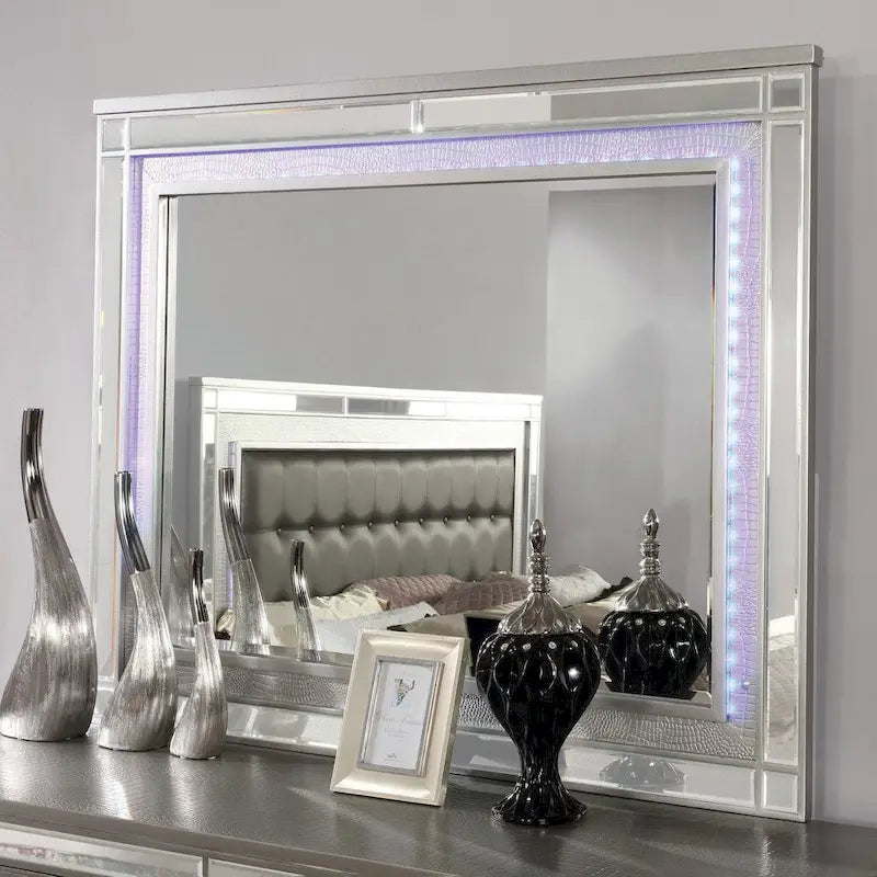 Derc Contemporary 2-piece 7-Drawer Dresser and Mirror Set by Furniture of America