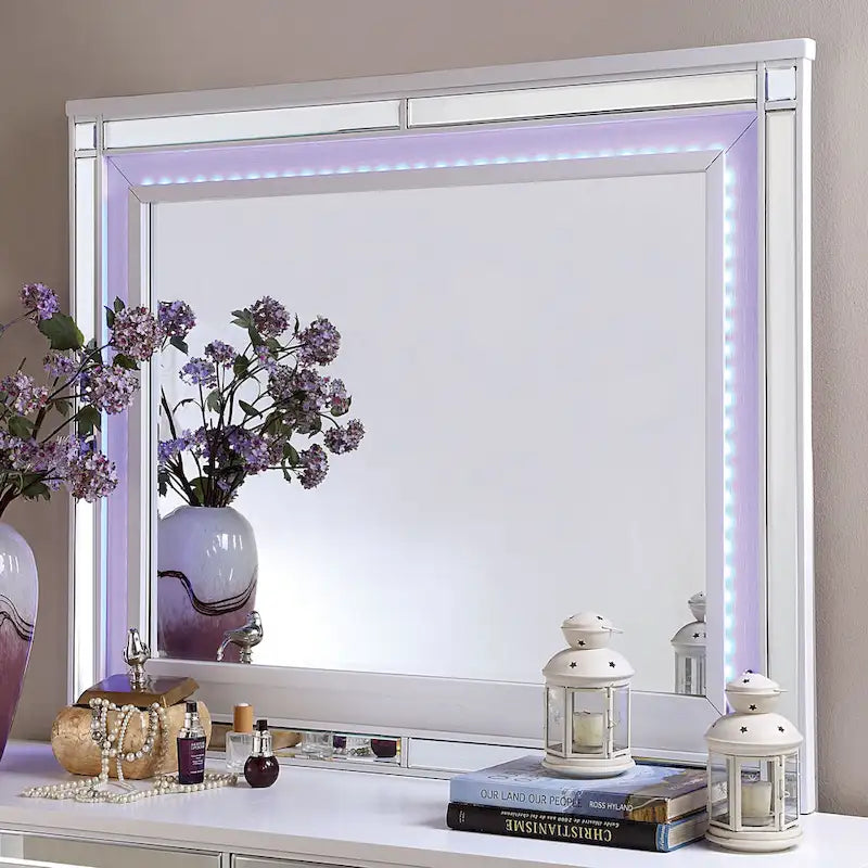Derc Contemporary 2-piece 7-Drawer Dresser and Mirror Set by Furniture of America
