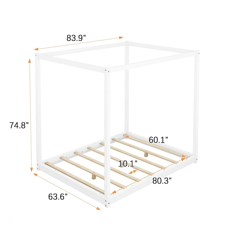 Canopy Platform Bed with Support Legs