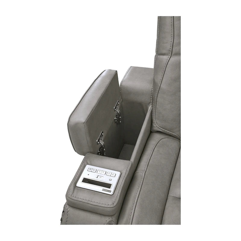 Signature Design by Ashley Man-Den Leather Power Adjustable Dual Reclining Sofa - 85 W x 40 D x 43 H