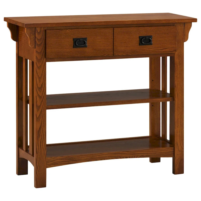 Leick Home Mission Bookcase Console Table with Drawers