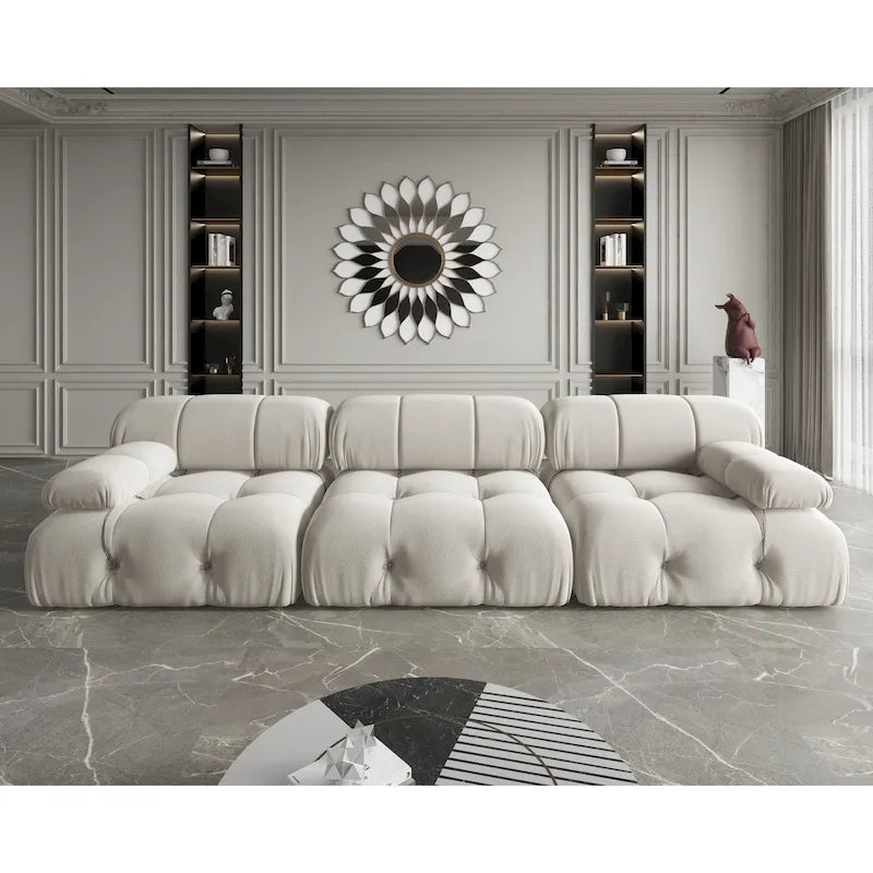 Velvet 3-seater Reversible Modular Sofa
