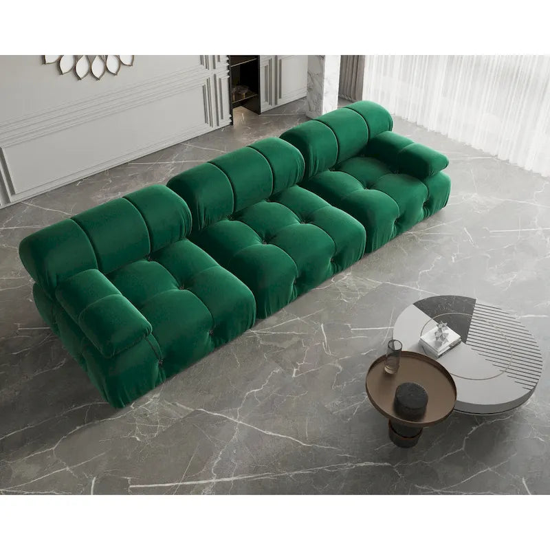 Velvet 3-seater Reversible Modular Sofa