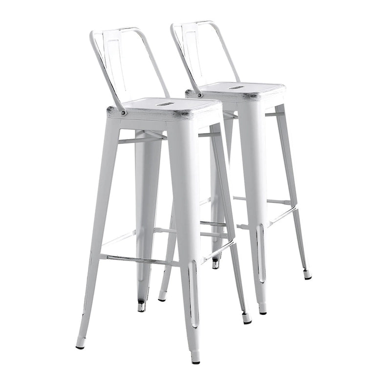 AC Pacific 30 Inch Metal Barstool Set of 2