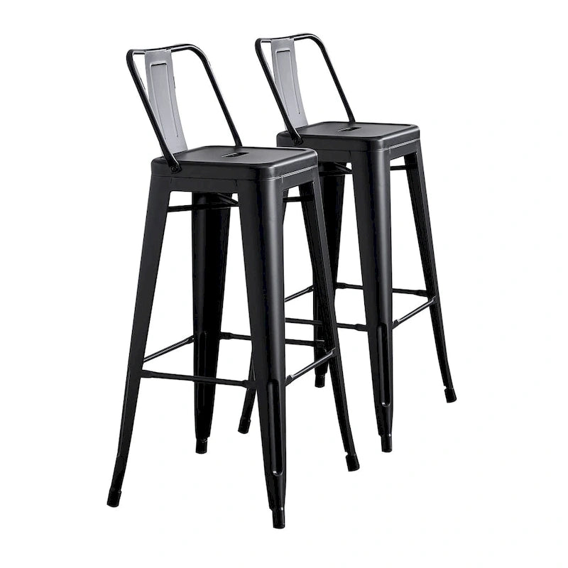 AC Pacific 30 Inch Metal Barstool Set of 2