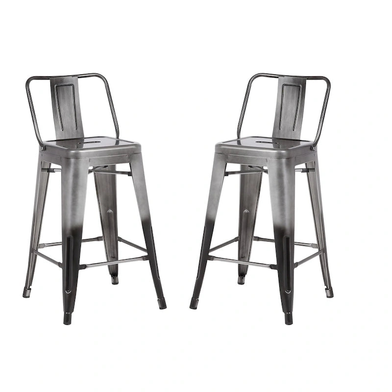 AC Pacific 30 Inch Metal Barstool Set of 2