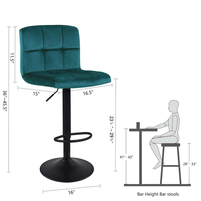 Swivel Adjustable Height with Armless Bar Stools