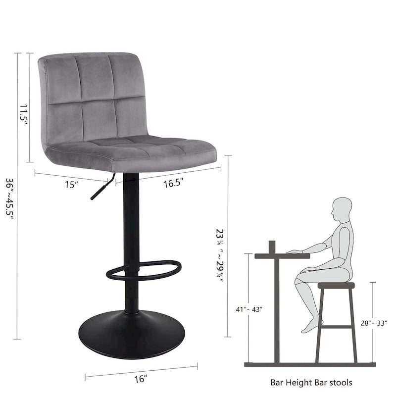 Swivel Adjustable Height with Armless Bar Stools