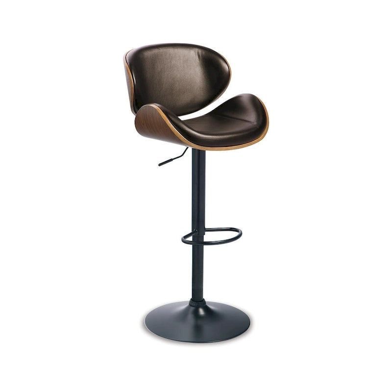 Signature Design by Ashley Harley Modern Adjustable Brown and Black Bar Stool
