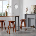 Bali Backless Wood Swivel Indoor Barstool - N/A