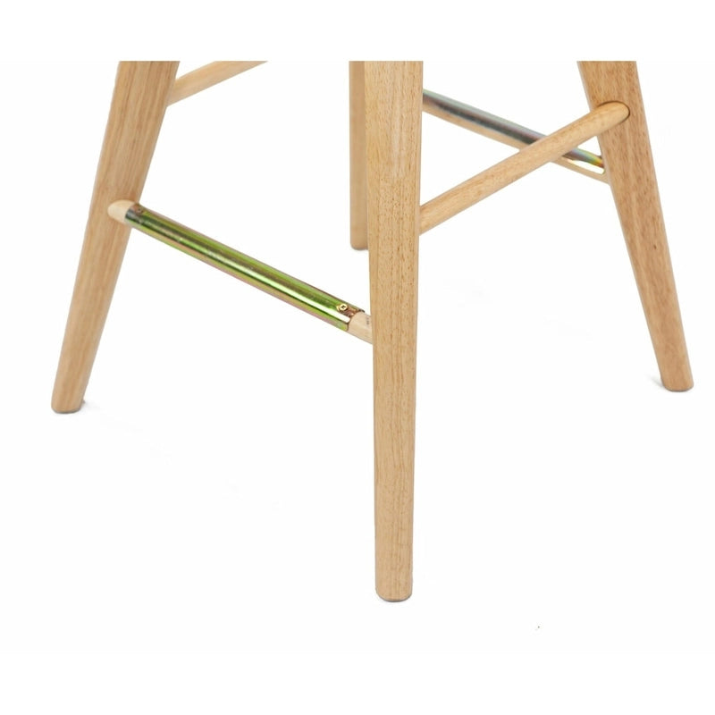 Bali Backless Wood Swivel Indoor Barstool - N/A
