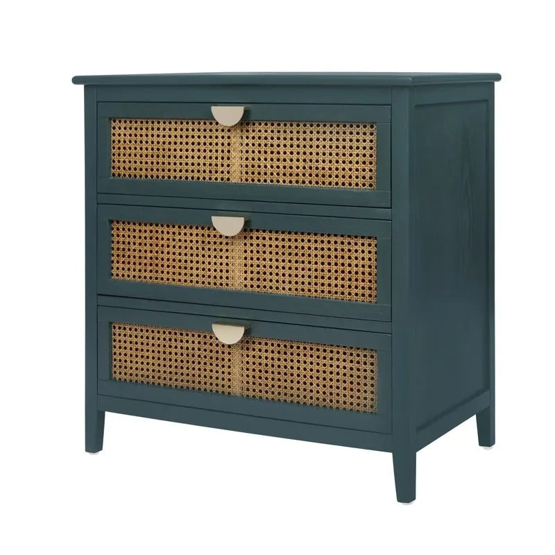 Natural Rattan Storage Cabinet 3 Drawer Chest