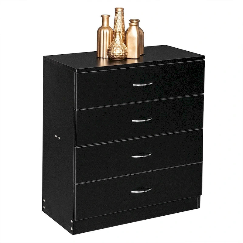 28 Modern Simple 4-Drawer Dresser Black/White