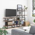Lotus Entertainment TV Stand with 4-tier bookcasse up to 55 - 82.7*13.8*56.7 inches