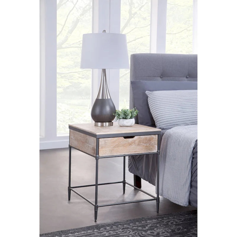 Fenway Mango Solid Wood Top Square End Table