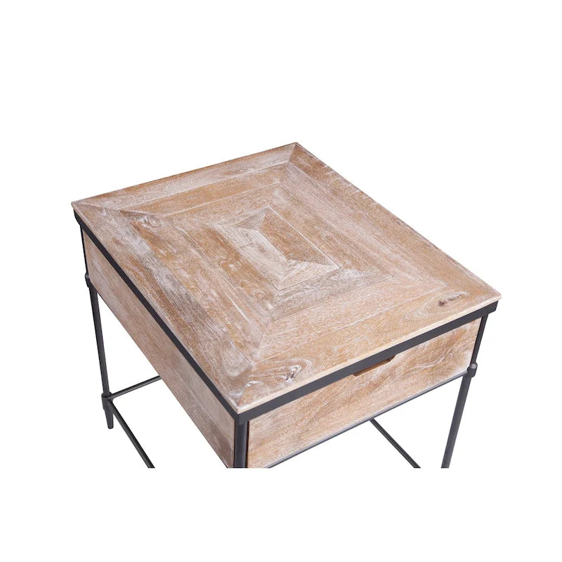 Fenway Mango Solid Wood Top Square End Table