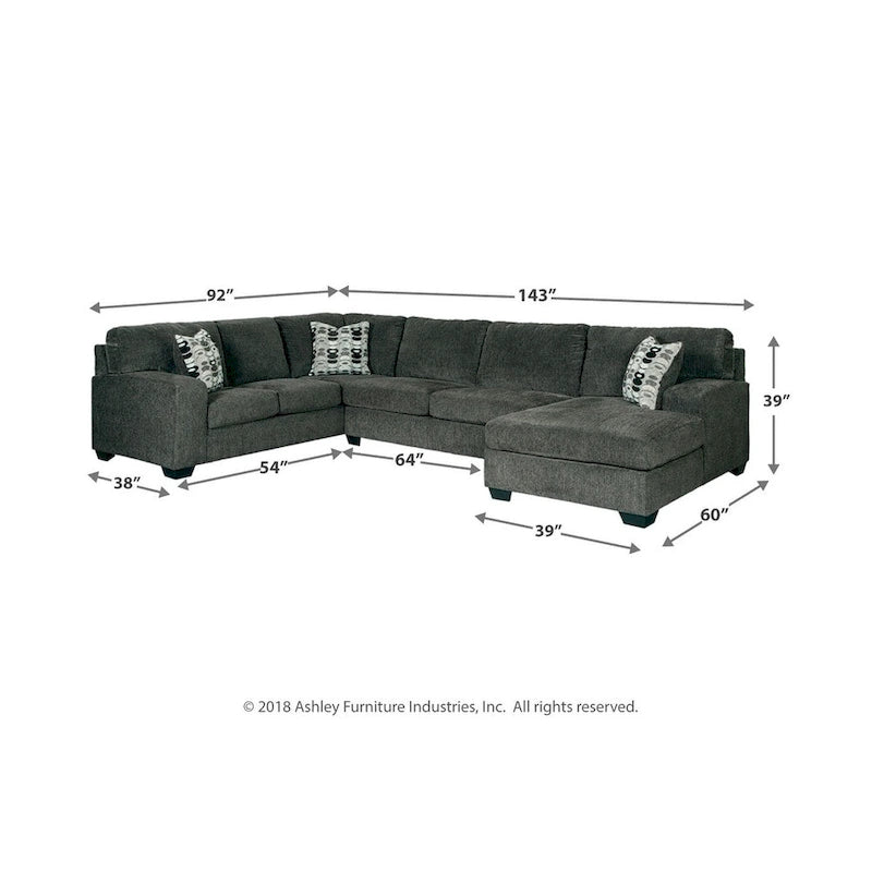 Ballinasloe 3-Piece Sectional - Smoke
