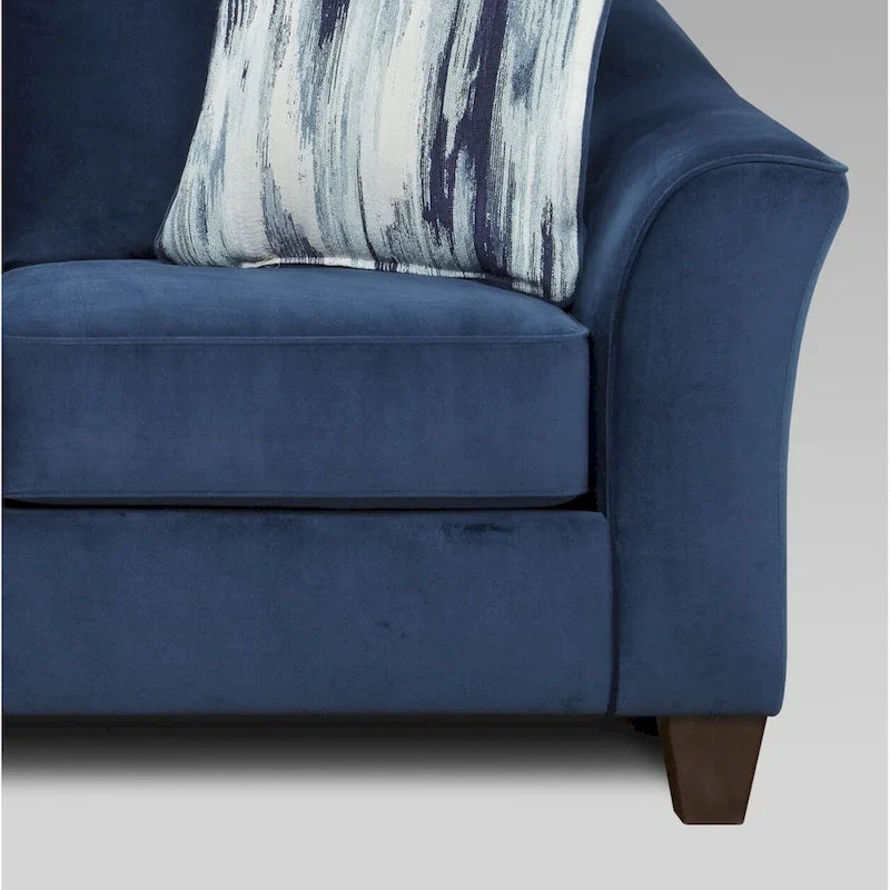 Roundhill Furniture Camero Fabric Pillowback Chair in Navy Blue
