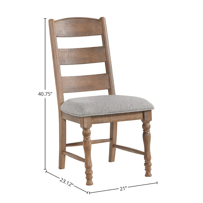 Highland Side Chair, Ladder Back w/Cushion Seat (Set of 2)
