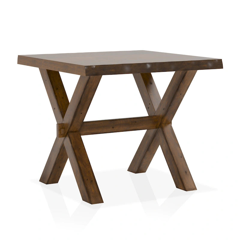 Mav Transitional Walnut 24-inch Solid Wood Side Table by Furniture of America