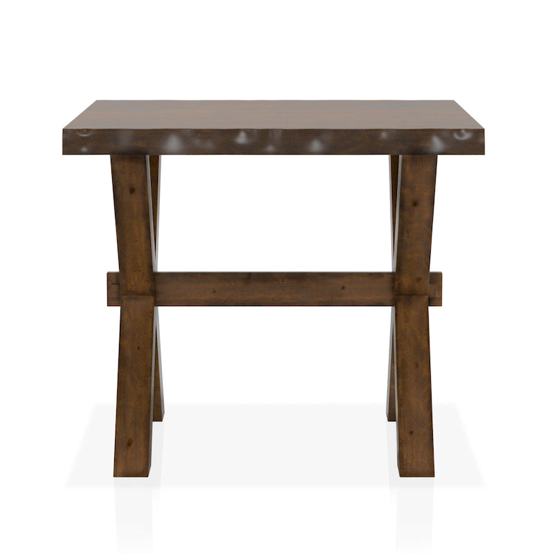 Mav Transitional Walnut 24-inch Solid Wood Side Table by Furniture of America